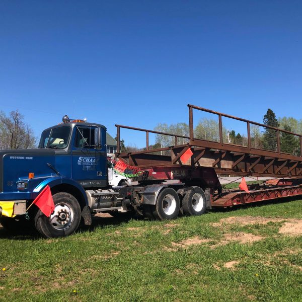 truck hauling a bridge-2